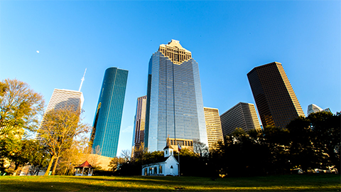 Sam Houston Park, downtown Houston, Tx.